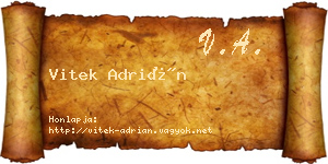 Vitek Adrián névjegykártya